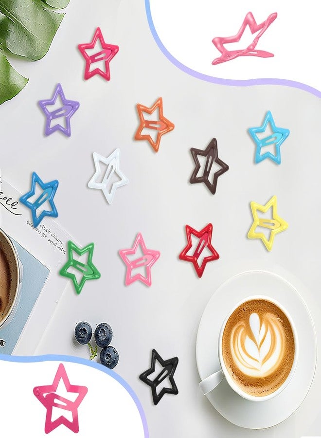 FZWONVUC 64 Pcs Cute Metal Star Snap Hair Clips for Women Girls,Small Barrettes for Thin/Fine/Short Hair,Strong Hold Hair Accessories (Multiple colors) - Image 3